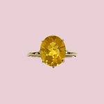vintage ring citrien solitair van goud