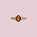 vintage ring citrien en topaas