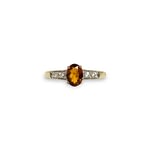 vintage ring oranje citrien goud