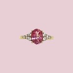 vintage ring roze toermalijn goud