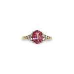 vintage ring roze steen toemalijn 9k goud