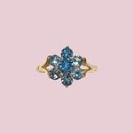 vintage ring topaas cluster bloem
