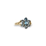 vintage topaas ring bloemetje cluster