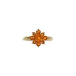 vintage cluster ring oranje bloem granaat