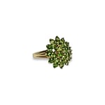 vintage groene cluster ring groot 9k goud