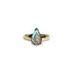 vintage labradoriet ring 9 karaat goud