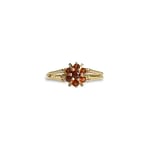 vintage ring granaat cluster bloem goud