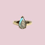 vintage ring labradoriet edelsteen