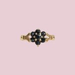 vintage ring saffier cluster bloem