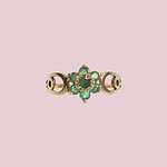 vintage ring smaragd cluster bloem