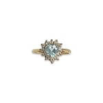 vintage ring topaas hart cluster ring