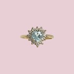 vintage ring topaas hartje cluster