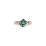 vintage topaas ring blauwe steen