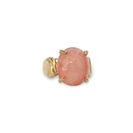 gouden ring grote roze steen vintage