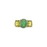 gouden trilogie ring smaragd peridoot diamant