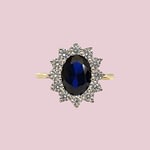 lady di saffier cluster ring cz 9k goud