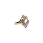 parelmoer ring goud met diamant