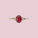 ring robijn en diamant witgoud vintage look ring