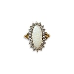 vintage cluster ring opaal en zirkonia