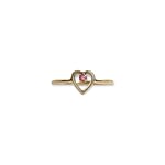 vintage ring open hart robijn