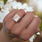 vintage ring parelmoer en diamant