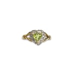 vintage ring peridoot hartje en diamant
