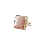 vintage roze parelmoer ring met diamant