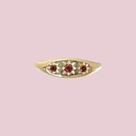 granaat gypsy ring trilogie 9k goud