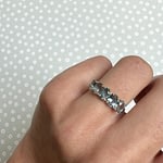 topaas rij ring 5-steens london blue topaz