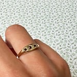 vintage granaat trilogie ring