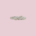 vintage ring croissant diamant 18k witgoud