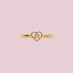vintage ring hartje cz goud