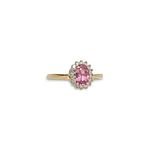 vintage ring roze steen en diamant