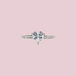 vintage ring witgoud 18k hart