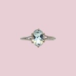 vintage ring witgoud aquamarijn 18 karaat