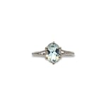 vintage ring witgoud aquamarijn 18k
