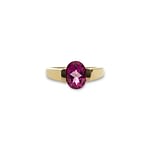 vintage solitair ring met roze topaas