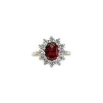 vintage granaat cluster ring van goud