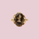vintage ring rookkwarts 9k goud