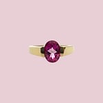 vintage ring roze topaas solitair