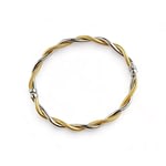 bangle wit en geel goud gedraaid design