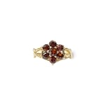 gouden granaat cluster ring bloem