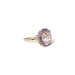 gouden ring amethist groot paars