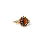 granaat cluster bloem ring 9k goud
