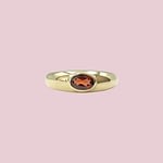 vintage gypsy granaat solitair ring