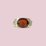 vintage heren unisex granaat zegel ring