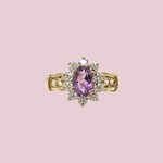 vintage ring amethist cluster ladydi