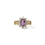 vintage ring amethist en zirkonia cluster cz