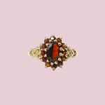 vintage ring granaat cluster