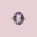 vintage ring grote amethist en diamant